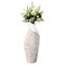 Uniquewise Modern Ribbed Style Designed Table Vase for Entryway Dining or Living Room, Ceramic White QI004038 - alternate 1